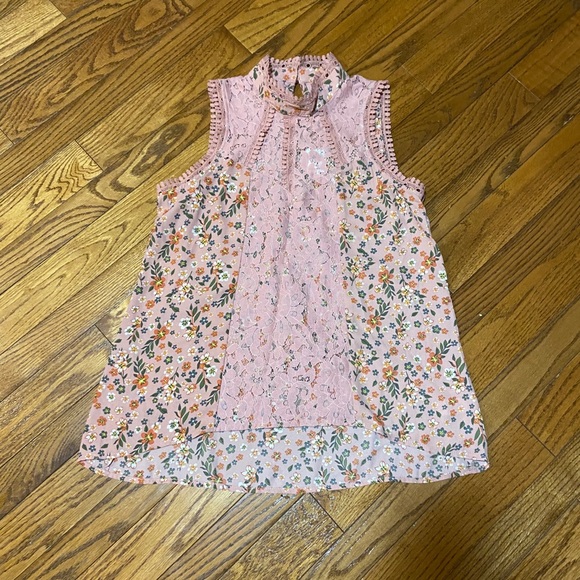 Gorgeous Self Esteem Floral Lace Boho Tank L